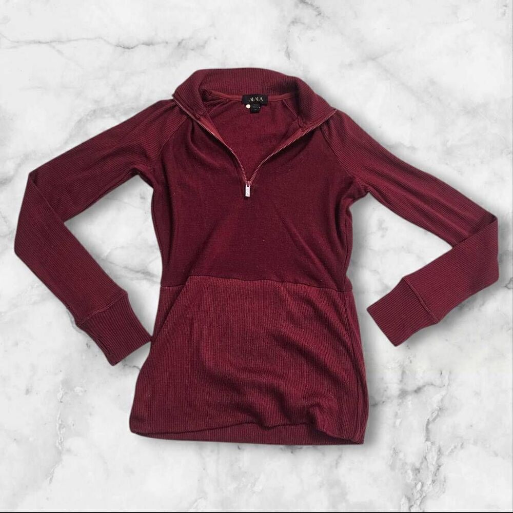 Alala Long Sleeve Maroon Quarter Zip XS